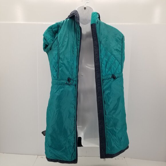 THE NORTH FACE Thermoball  Quilt Jacket Blue Womens Trench Coat With Hood Size S - Picture 13 of 13